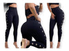 Divinas Reylav High-Waisted Lycra Leggings with Delicate Ring Detail on the Side 2