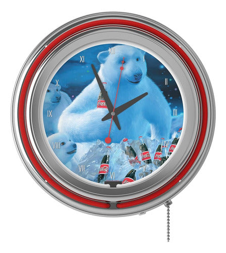 Trademark Gameroom Neon Coca-Cola Clock - Polar Bears with Coca-Cola Bottle 1