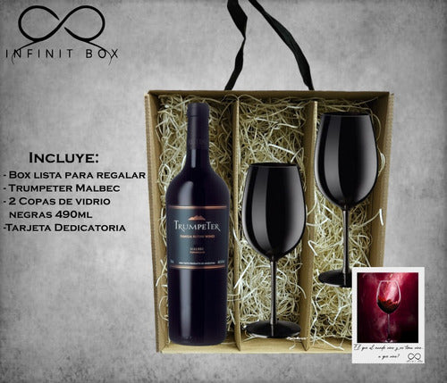 Trumpeter Malbec +2 Black Glasses Gift Box 1