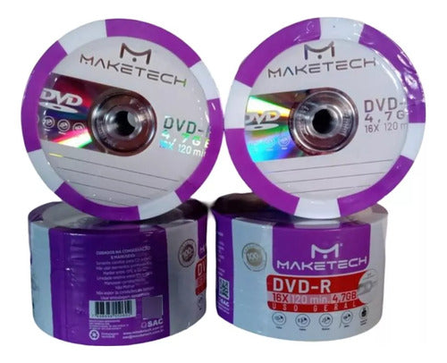 600 Und Dvd-r Maketech Logo 4.7gb 120 Minutos 16x Original 2