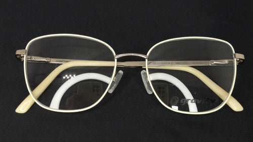 Gravity Josephine Beige Metal Prescription Glasses 1