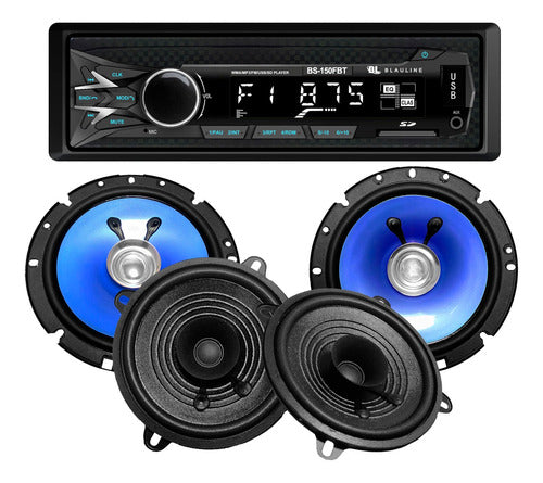 Combo Estereo Bluetooth Parlantes Blauline 6 Y 5 Pulgadas 0