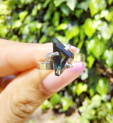 Adjustable Blue and Green Tourmaline Ring - Collector's Piece 2