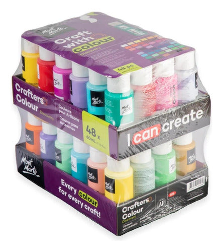 Set 48 Acrílicos Decorativos 60ml Colores Para Manualidades 0