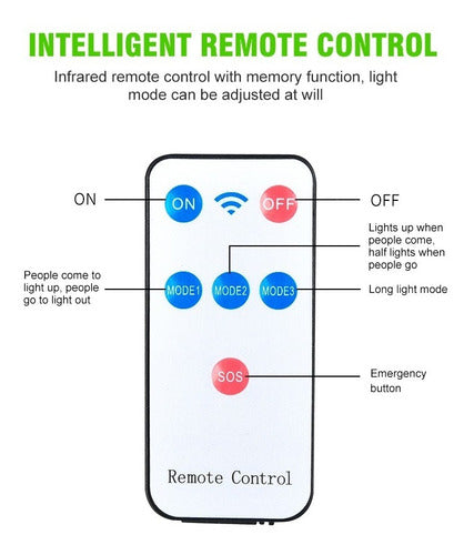 Will Reflector Luz Solar Sensor Movimiento Con Control Exterior 3