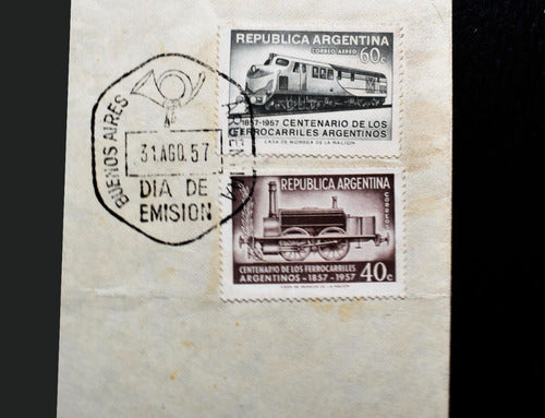 Estampillas Dia De Emision Centenario Ferrocarriles 1957 1