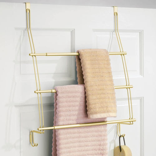 Mdesign Metal Expandable Over Door Towel Rack 4