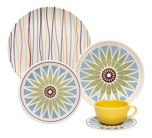 Oxford Set Juego De Vajilla X30 Piezas Porcelana Raimbow 0