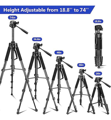 Aureday Tripod Camera Stand 74 Inches with Carrying Bag 1