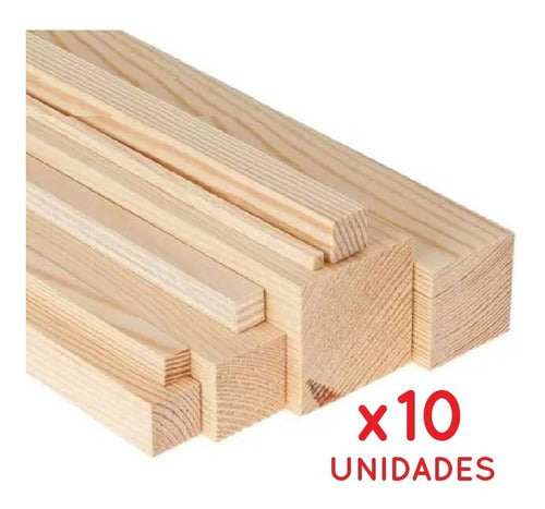 Libreria Aguilar 10 Square Pine Wood Rods 5x5mm 1