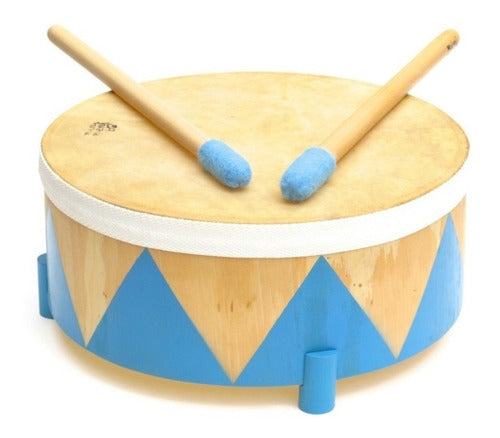 Instrumento Musical Tambor Cuero De Madera Con 2 Palillos 0