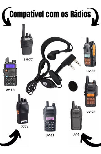 Kit 5 Fone Radio Comunicador Baofeng Walk Talk P/ 777s Uv5r 3