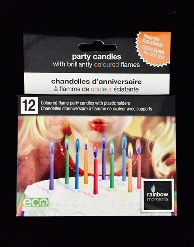 Colorful Flame Birthday Candles x 12 - Birthday Candle Set RXL 1