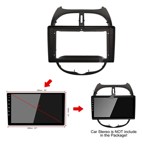 Makersys Screen Adapter Frame Peugeot 206 9 Inches 2