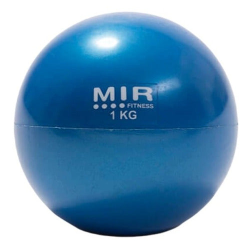 MIR Pelota Con Peso Medicine Tone Ball 1 Kg Sin Pique Fitbal 0