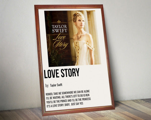 Cafoot Taylor Swift Poster Cancion Love Story En Cuadro Vidriado 0