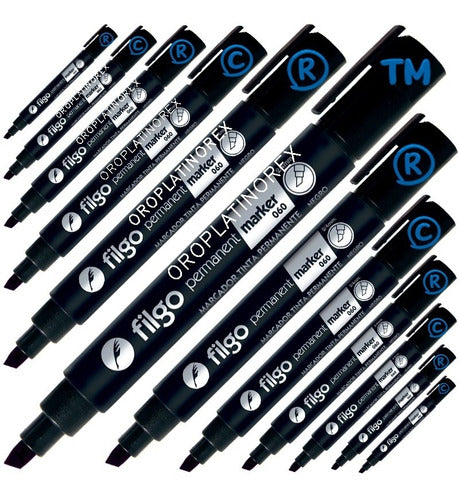 Filgo Permanent Marker Indelible Black Chisel Tip Pack of 12 0