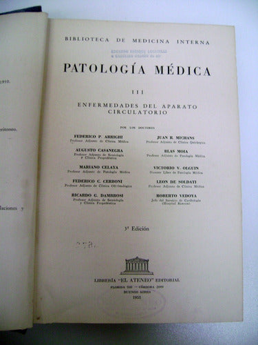 Patologia Medica 3 Aparato Circulatorio Arrighi Papel Boedo 0