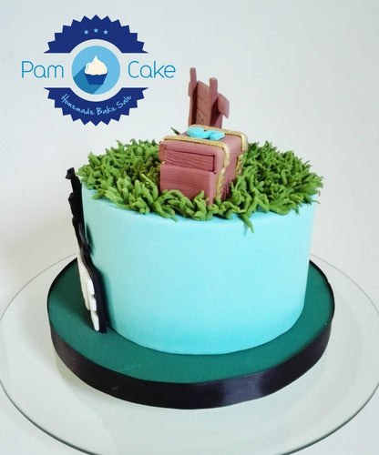 Torta Artesanal Fortnite Celeste Personalizada 1