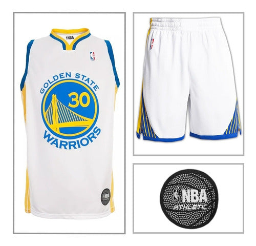 Golden State Warriors NBA Basketball Set Curry Official Jersey & Shorts 14