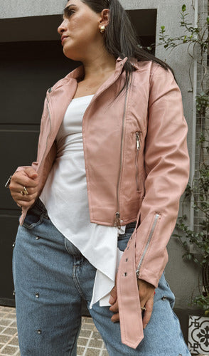 Women's Eco Leather Jacket with Belt 7