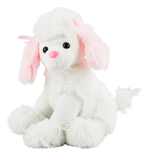 Cachorro Poodle Branco Sentado 20cm - Pelúcia 0