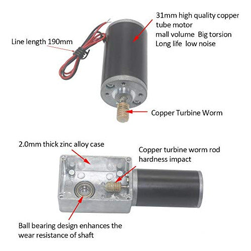 Motor Electrico 12v 200rpm Eje 8mm Engranaje Hel Reversibl 4