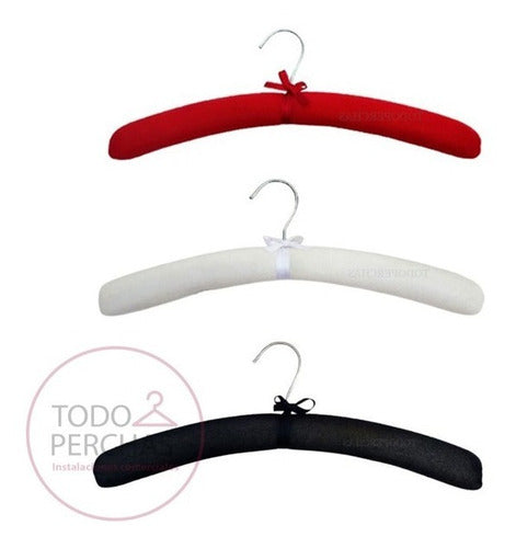 TodoPerchas 100 Plastic White Hangers with Spring Clips 31 cm 6