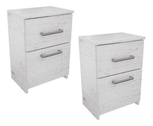 Muebles Orlandi Modern Nightstand Table 1 Drawer 1 Door Pack x2 Loft 4