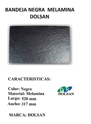 Bandeja Melamina Negra 52 X 31,7 Cm Dolsan Catering ! 1