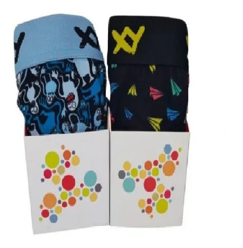 XY Boys Printed Boxer Shorts Pack X1 Made of Cotton and Lycra 0