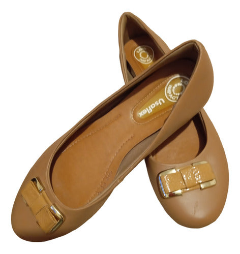 Usaflex Brown Genuine Leather Flats for Women Size 38 2