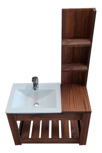 Novo Hogar Hanging Vanity 70cm with Shelf, Sink, and Faucet 1