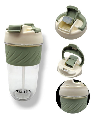 SELIYA Kids Bottle with Spout and Straw 450ml Reinforced Acrylic 0