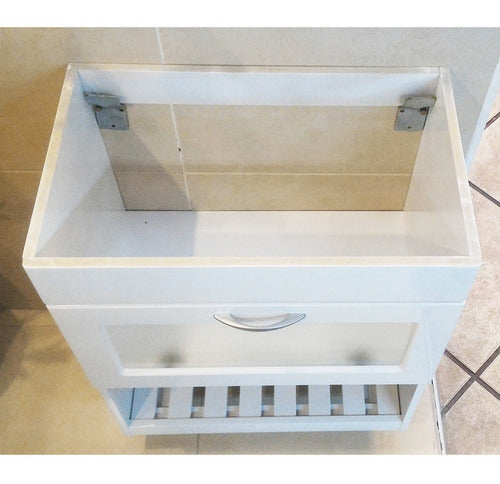 Hanging Vanity 50cm White Lacquered Without Basin 5