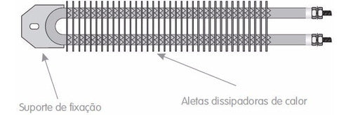 Resistência Elétrica Aletada 320mm 1200w 220v Estufa 1