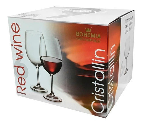 Bohemia Cristalin Set of 6 Water and Wine Glasses 590ml 3