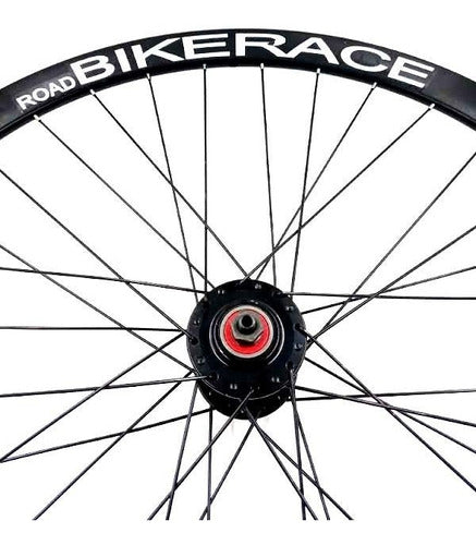 Mundomotos - 28-Inch Road Bicycle Wheel Set - Black 6