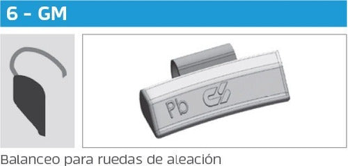 Solmi Contrapesos Plomo Llanta Gm Para Balanceo 40grs X 50un 1