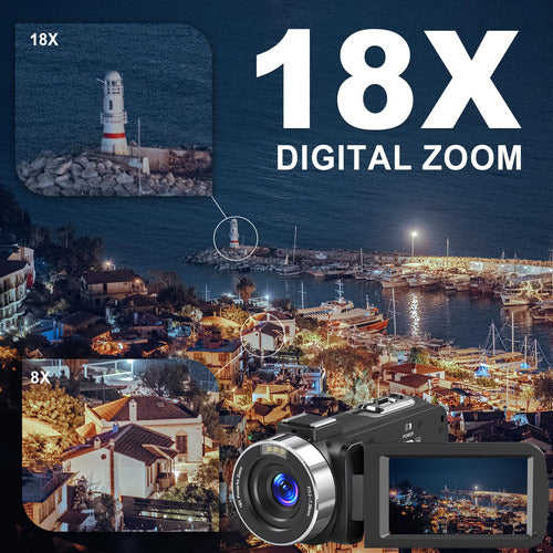 Videocámara 8K Con Visión Nocturna IR Y Zoom 18X, Wifi Para 5