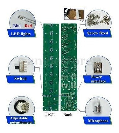 Diy Sueño Cristal Electrónico Columna Cubo Luz Led Música Vo 5