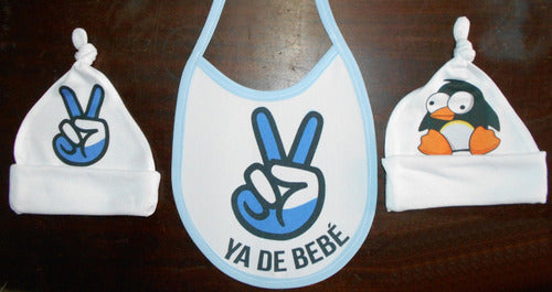 La Tienda K Combo Baby Bib and Hats Kirchnerist Peronist Penguins 1