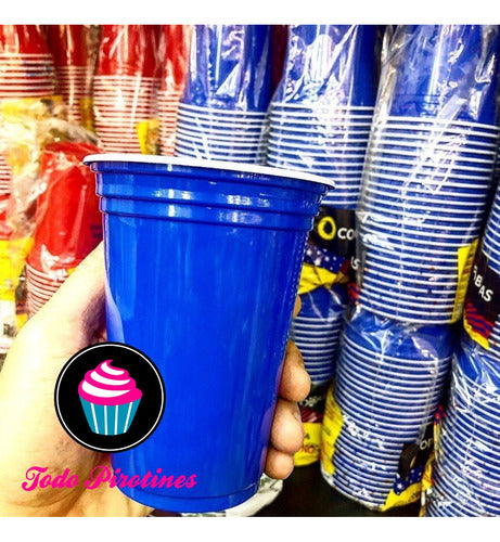 35 Blue Imported American Plastic Cups 400ml 6