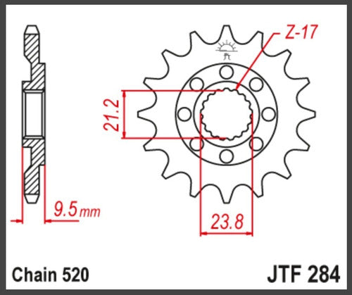 Piñon Jt 284 Honda Cr Crf 250 500 Trx 450 14 Dientes 1