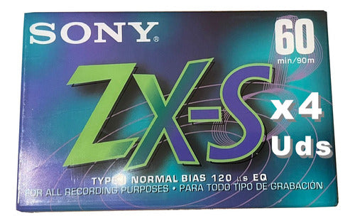 Sony Cassette Audio ZX-S 60 Minutes Mexico High Quality 4 Pack 0