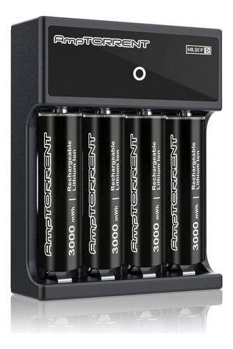 Amptorrent Rechargeable Lithium Batteries AA, Lithium Battery 0