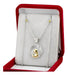 Large Silver and Gold Virgin Girl Pendant Necklace with Rock Crystal - Jewelry Set 2