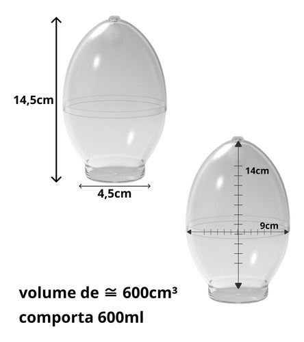 5 Ovos De Pascoa Acrílico Embalagem Lembrancinhas G 600g 2