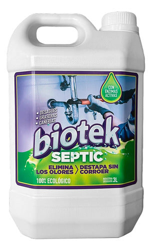 BioTek Eliminador De Olores Y Destapa Cañerías 3L - Bioseptic 0