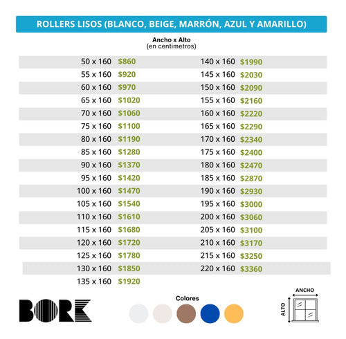 Bork Rollers Lisos - Soportes Metálicos - 60 X 220 2